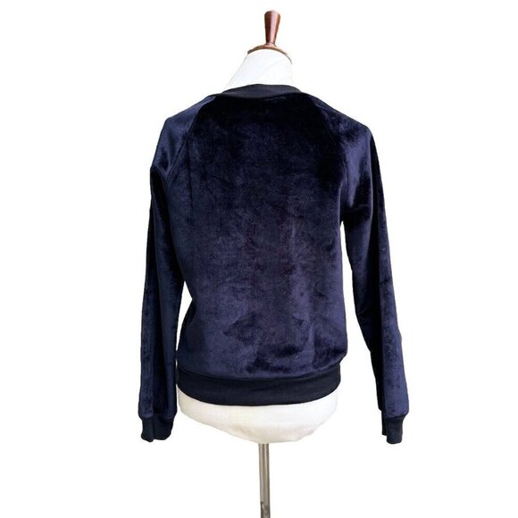 Nasty Gal J.O.A. Womens Black Velvet Plush Little Baby Raglan Sweater Size S - Picture 3 of 16